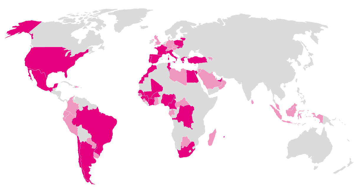 Map of Digital Virgo locations